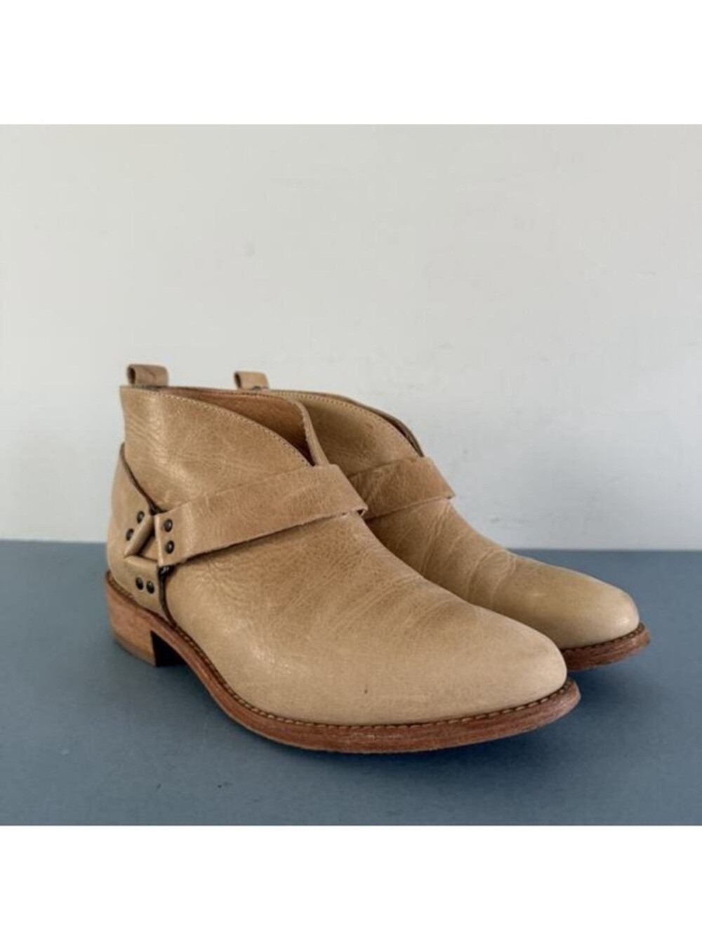 Koolaburra by UGG Santa Barbara Ankle Booties Dame Leather Light Tan Harness 6.5